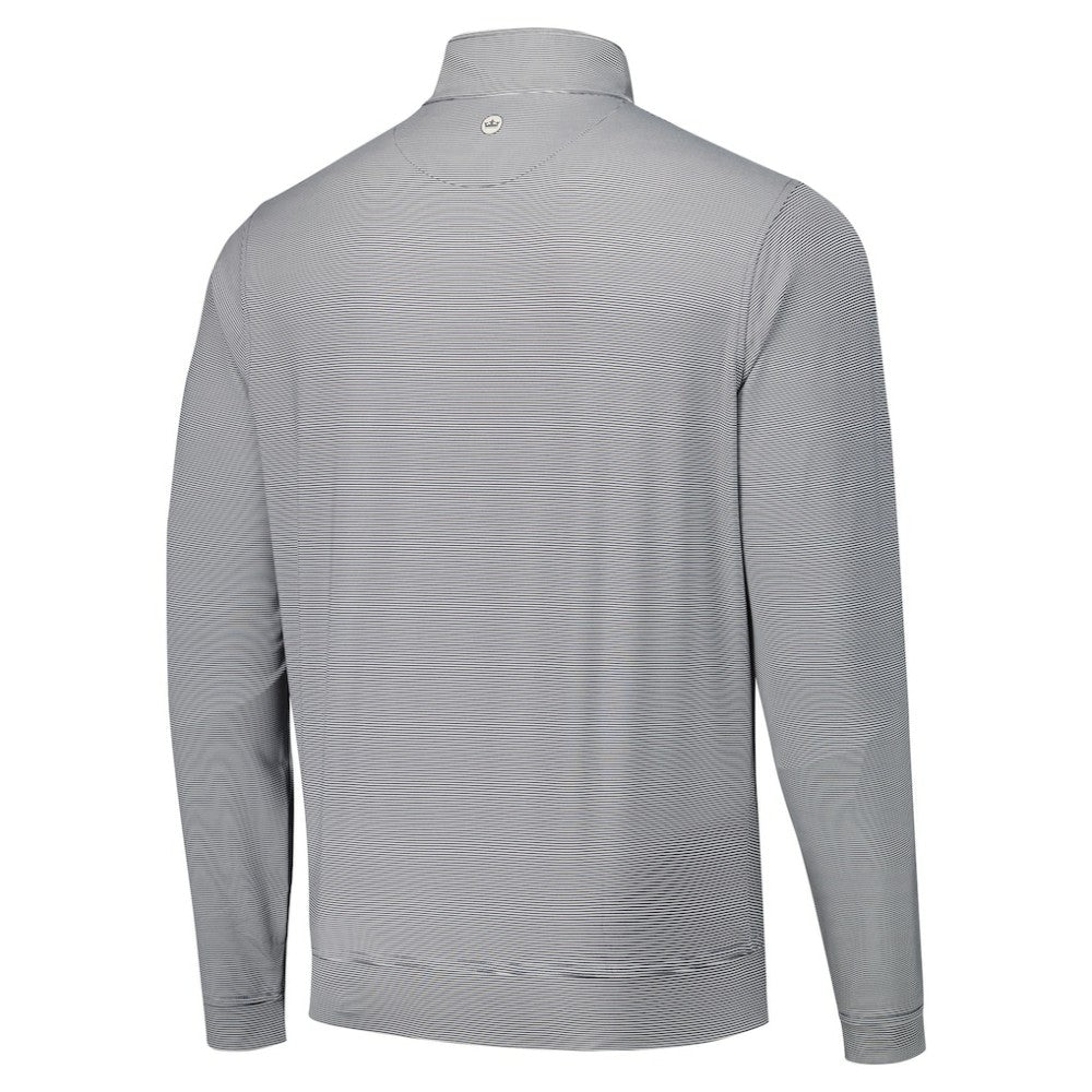 San Francisco Giants Peter Millar Perth Sugar Stripe Performance Quarter-Zip Top - Black Tops