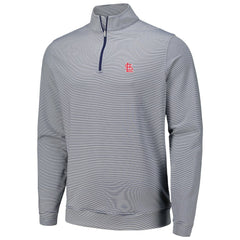 St. Louis Cardinals Peter Millar Perth Sugar Stripe Performance Quarter-Zip Top - Navy Tops