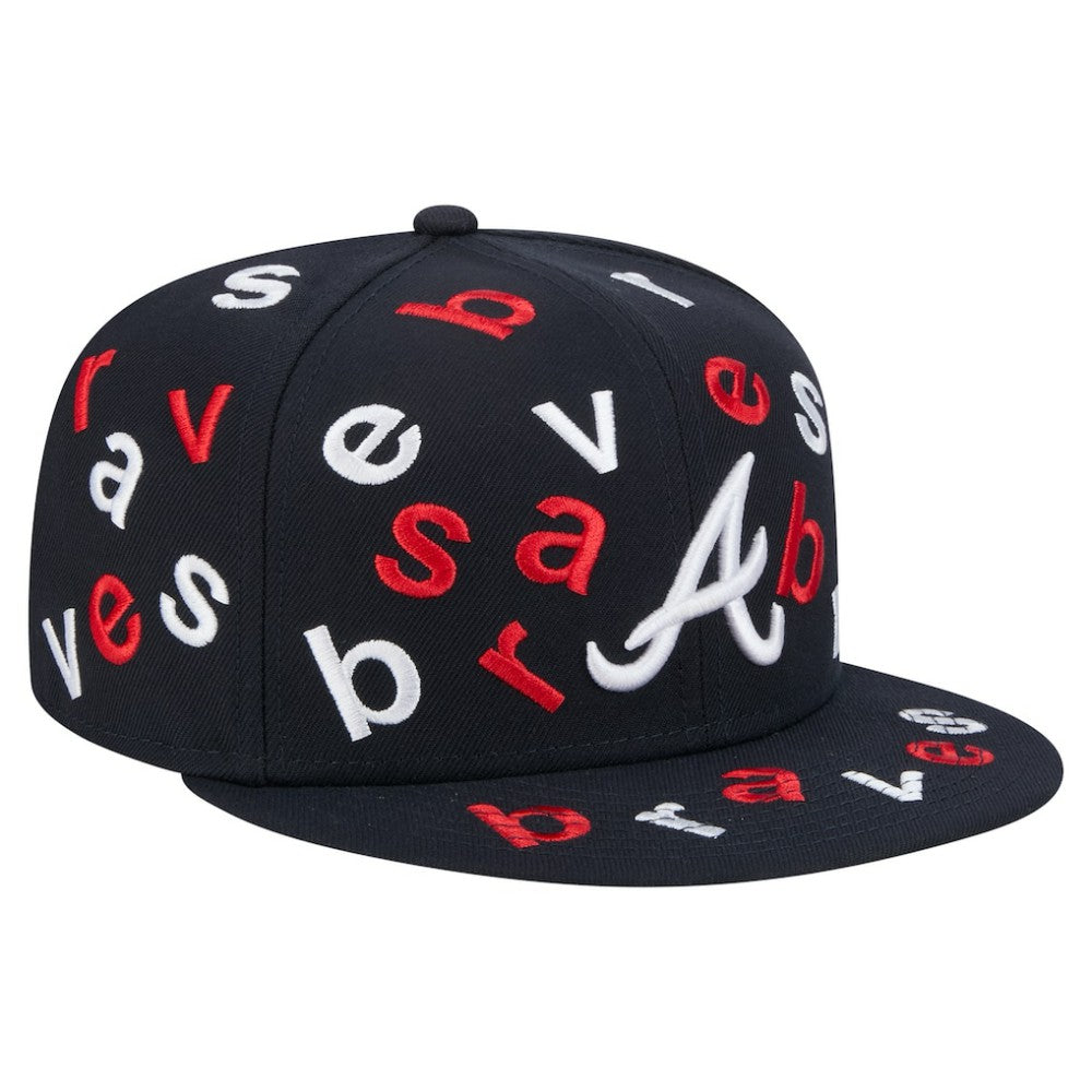 Atlanta Braves New Era Team Confetti 59FIFTY Fitted Hat - Navy Hats