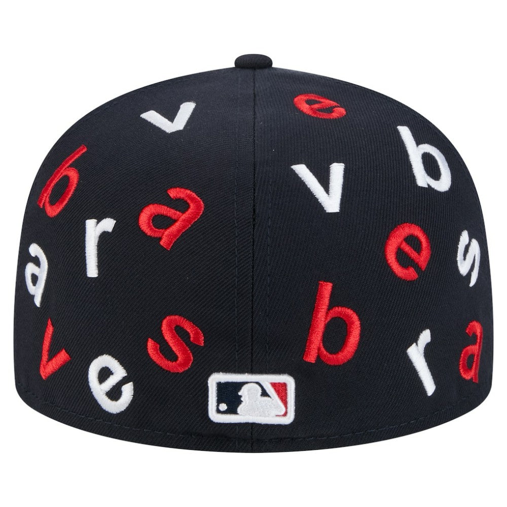 Atlanta Braves New Era Team Confetti 59FIFTY Fitted Hat - Navy Hats