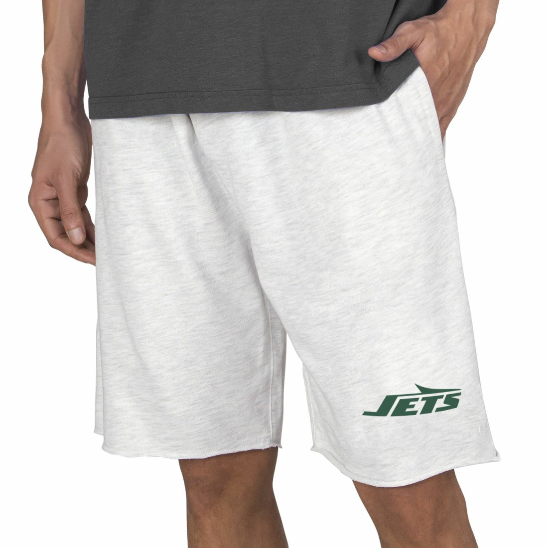 New York Jets Concepts Sport Mainstream Tri-Blend Terry Shorts Oatmeal