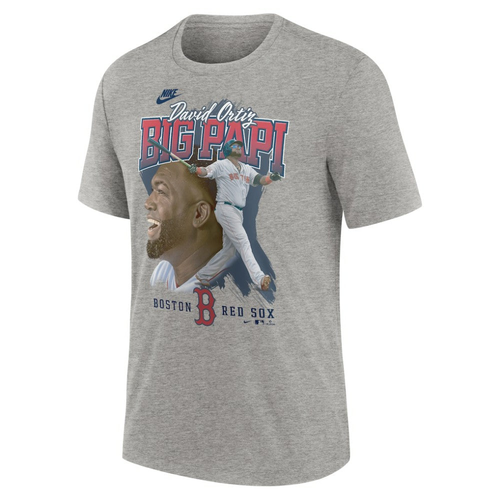 David Ortiz Boston Red Sox Nike Cooperstown Collection Player Local T-Shirt - Heather Gray T-shirts