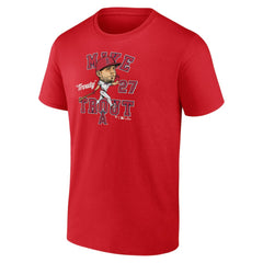 Mike Trout Los Angeles Angels Fanatics Hometown Caricature T-Shirt - Red T-shirts