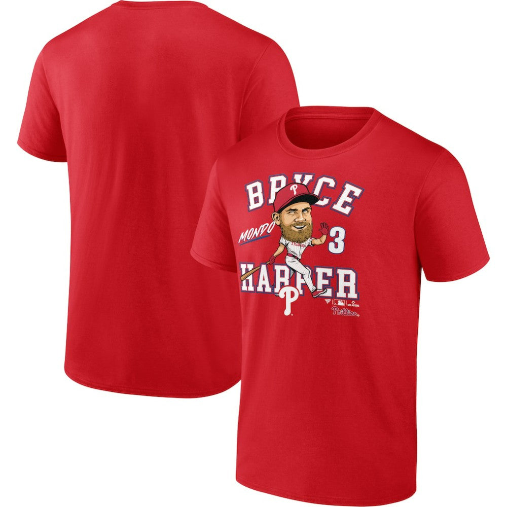 Bryce Harper Philadelphia Phillies Fanatics Hometown Caricature T-Shirt - Red T-shirts