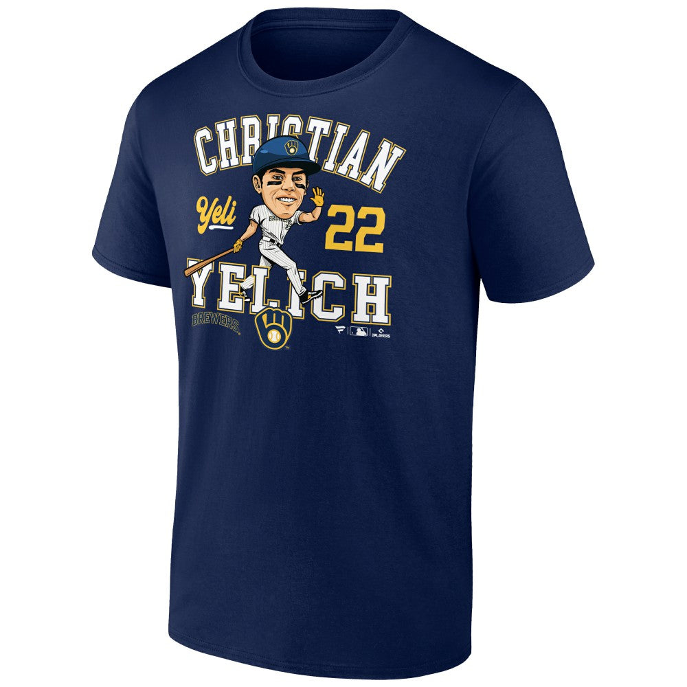 Christian Yelich Milwaukee Brewers Fanatics Hometown Caricature T-Shirt - Navy T-shirts