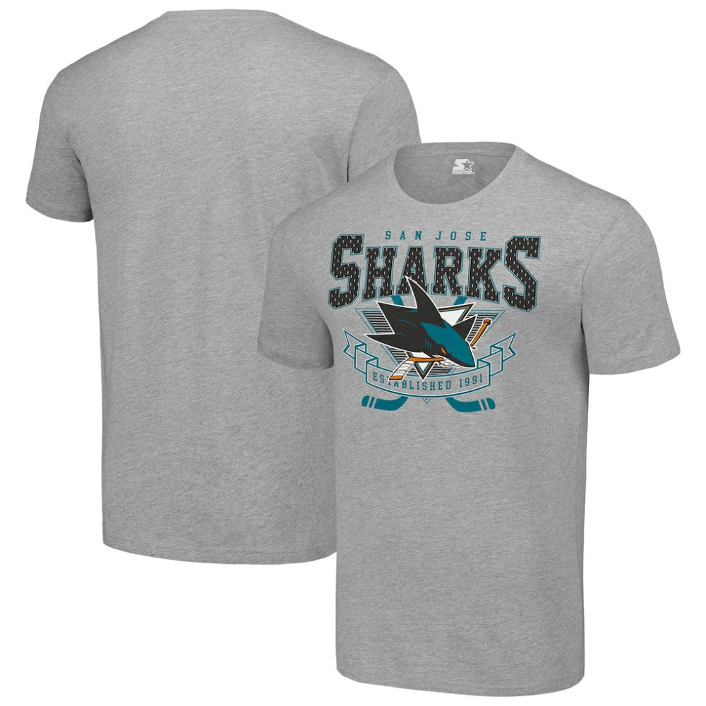 NHL San Jose Sharks Starter Team Logo Graphic T-Shirt - Heather Gray