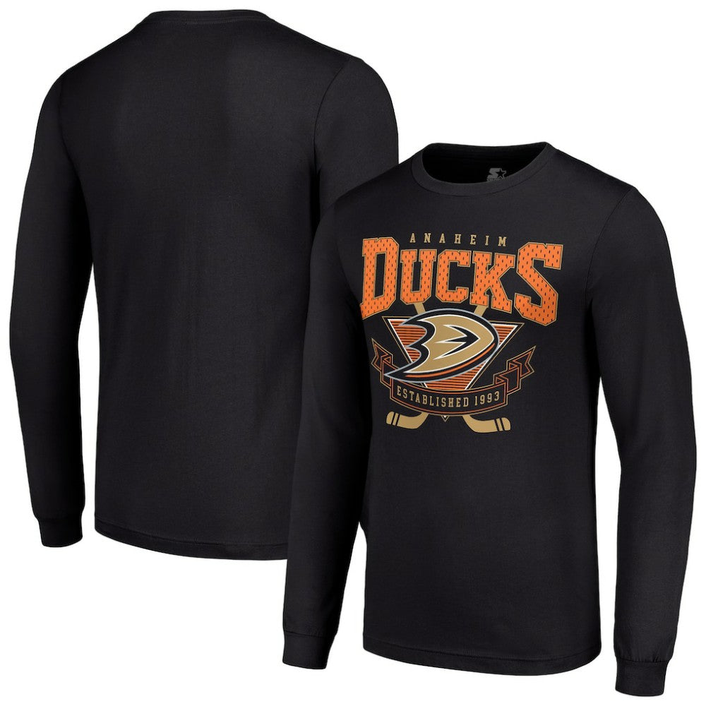 NHL Anaheim Ducks Starter Team Logo Graphic Long Sleeve T-Shirt - Black