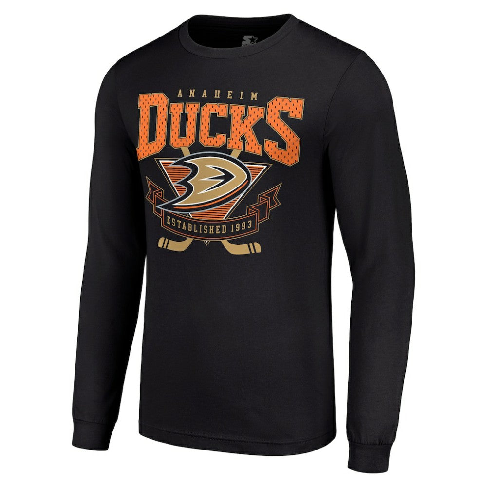 NHL Anaheim Ducks Starter Team Logo Graphic Long Sleeve T-Shirt - Black