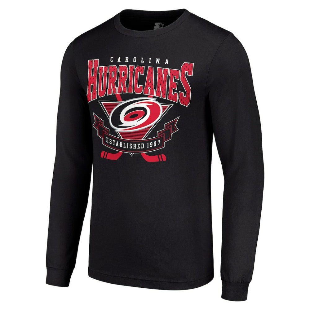 NHL Carolina Hurricanes Starter Team Logo Graphic Long Sleeve T-Shirt - Black