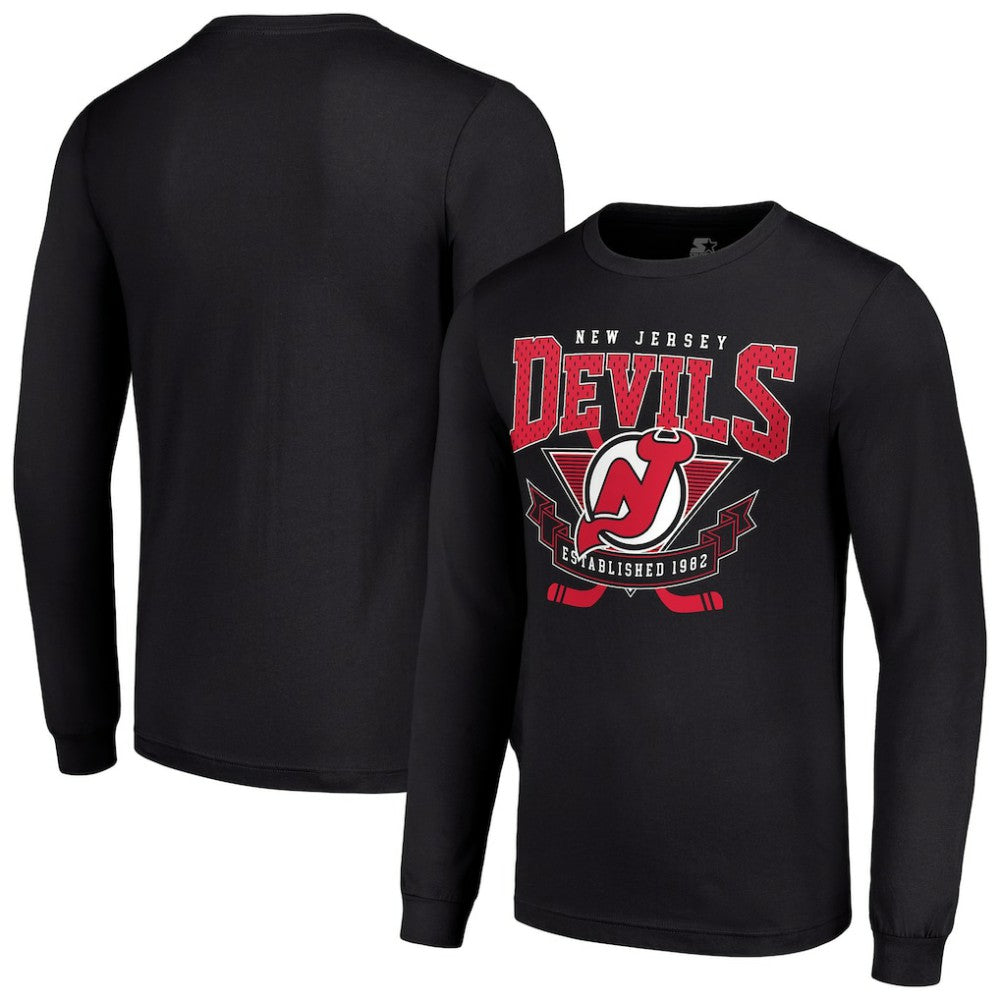 NHL New Jersey Devils Starter Team Logo Graphic Long Sleeve T-Shirt - Black