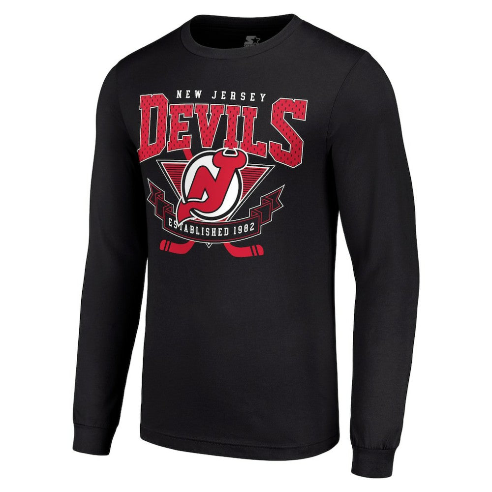 NHL New Jersey Devils Starter Team Logo Graphic Long Sleeve T-Shirt - Black