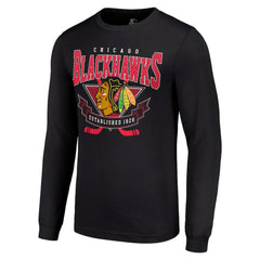NHL Chicago Blackhawks Starter Team Logo Graphic Long Sleeve T-Shirt - Black