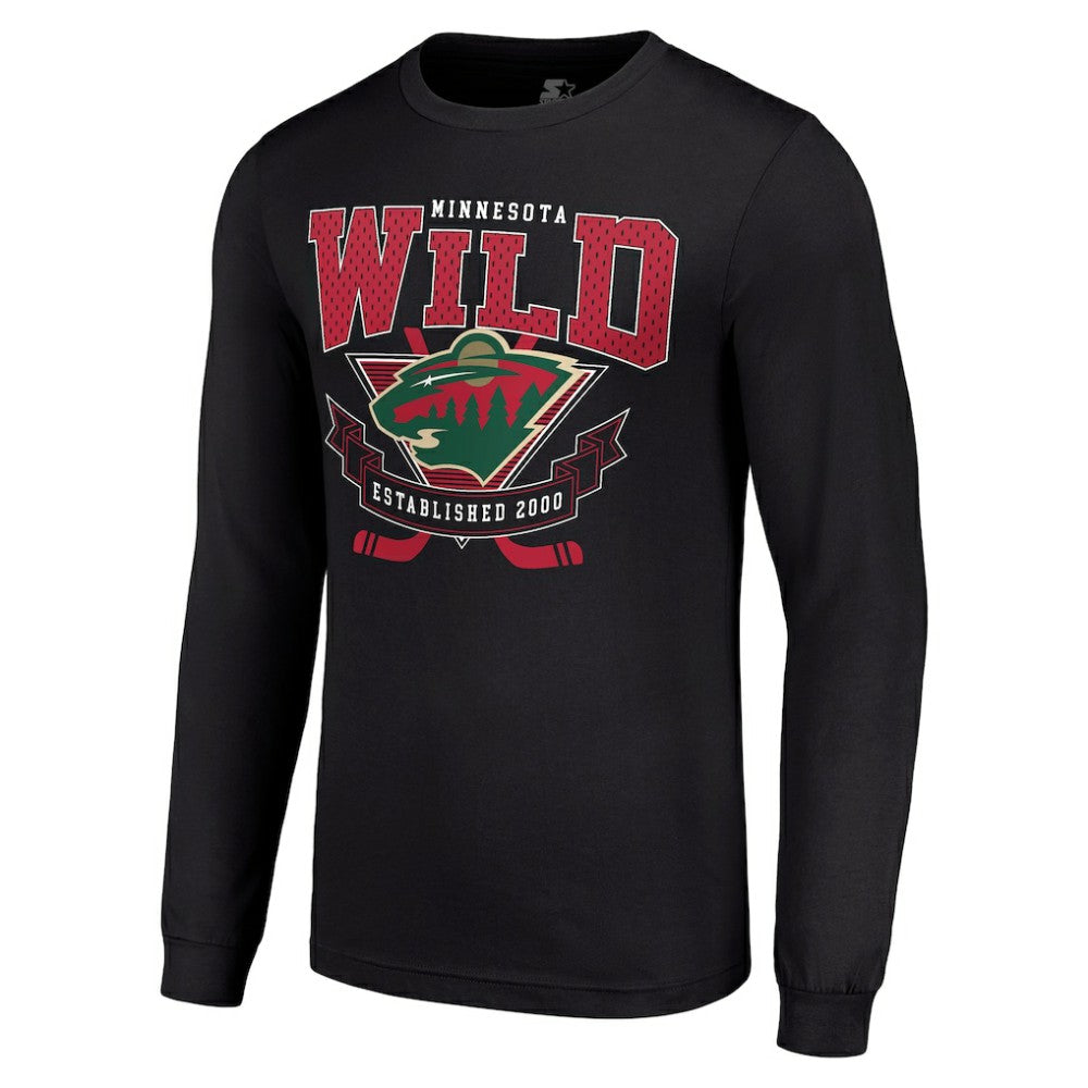 NHL Minnesota Wild Starter Team Logo Graphic Long Sleeve T-Shirt - Black