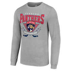 NHL Florida Panthers Starter '80s Inspired Team Logo Long Sleeve T-Shirt - Heather Gray