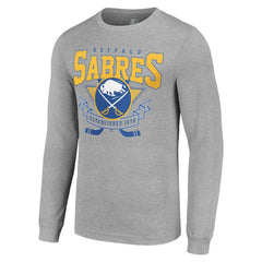 NHL Buffalo Sabres Starter '80s Inspired Team Logo Long Sleeve T-Shirt - Heather Gray