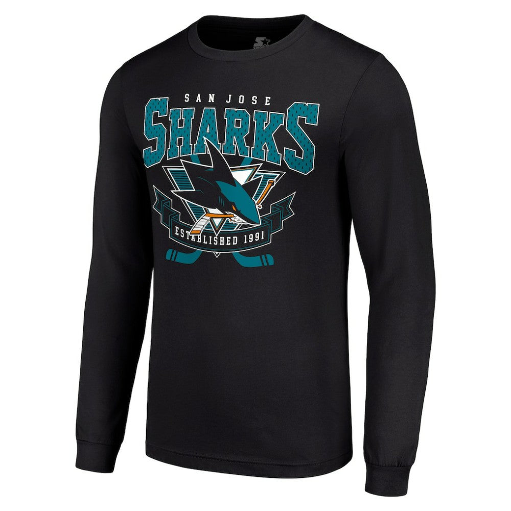 NHL San Jose Sharks Starter Team Logo Graphic Long Sleeve T-Shirt - Black