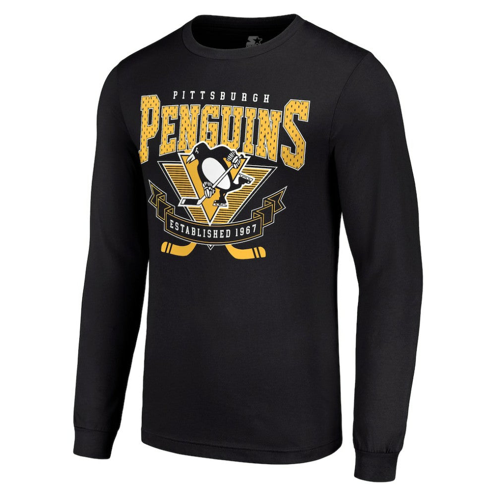 NHL Pittsburgh Penguins Starter Team Logo Graphic Long Sleeve T-Shirt - Black