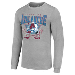 NHL Colorado Avalanche Starter '80s Inspired Team Logo Long Sleeve T-Shirt - Heather Gray