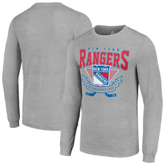 NHL New York Rangers Starter '80s Inspired Team Logo Long Sleeve T-Shirt - Heather Gray