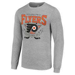 NHL Philadelphia Flyers Starter '80s Inspired Team Logo Long Sleeve T-Shirt - Heather Gray