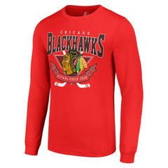 NHL Chicago Blackhawks Starter Team Logo Graphic Long Sleeve T-Shirt - Red