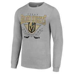 NHL Vegas Golden Knights Starter '80s Inspired Team Logo Long Sleeve T-Shirt - Heather Gray
