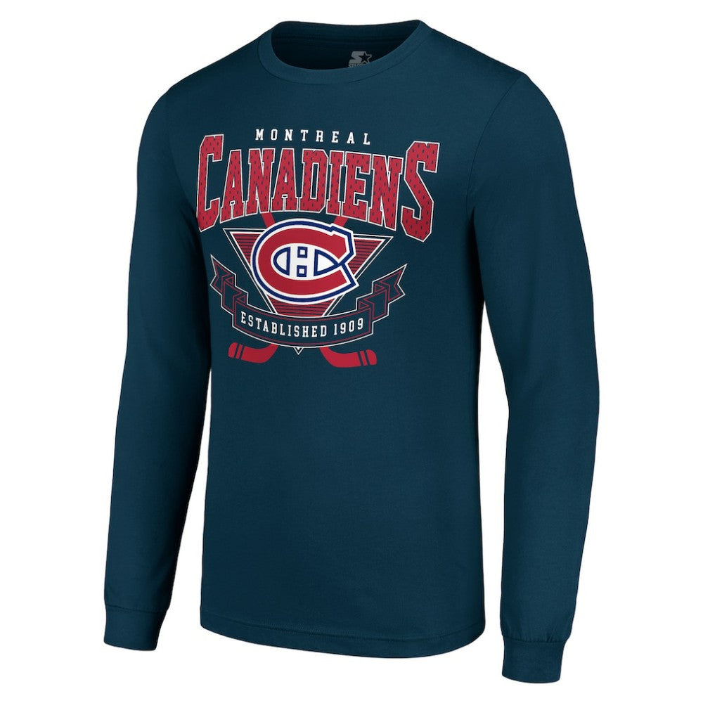 NHL Montreal Canadiens Starter Team Logo Graphic Long Sleeve T-Shirt - Navy