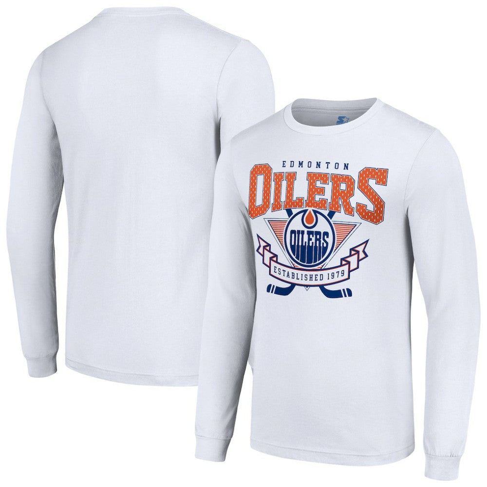 NHL Edmonton Oilers Starter Team Logo Graphic Long Sleeve T-Shirt - White