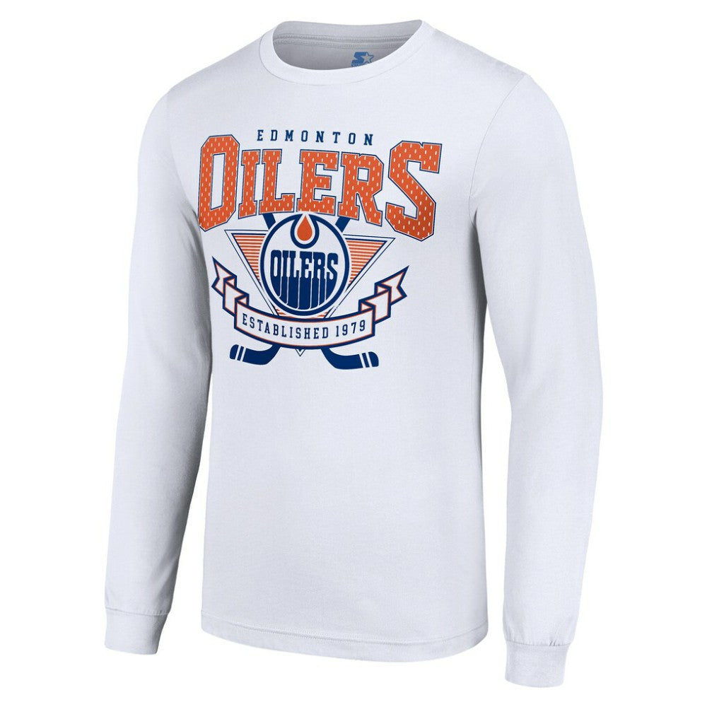 NHL Edmonton Oilers Starter Team Logo Graphic Long Sleeve T-Shirt - White