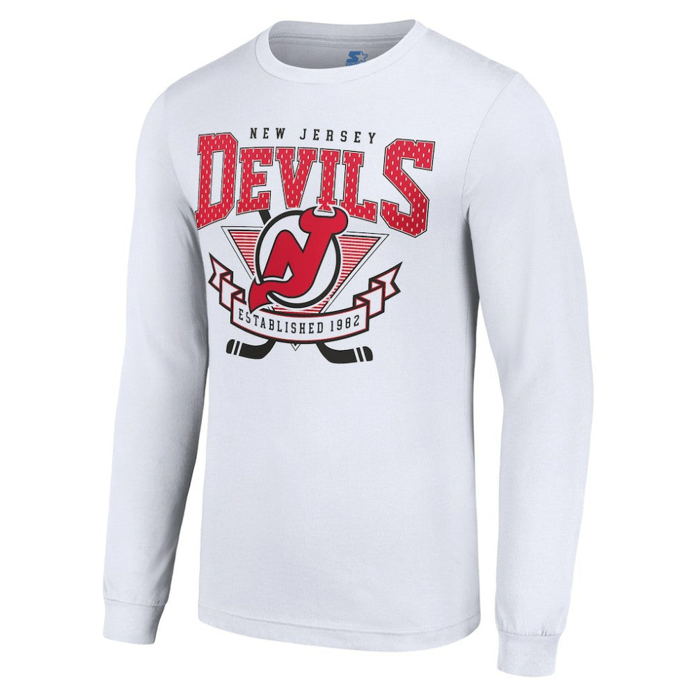 NHL New Jersey Devils Starter Team Logo Graphic Long Sleeve T-Shirt - White