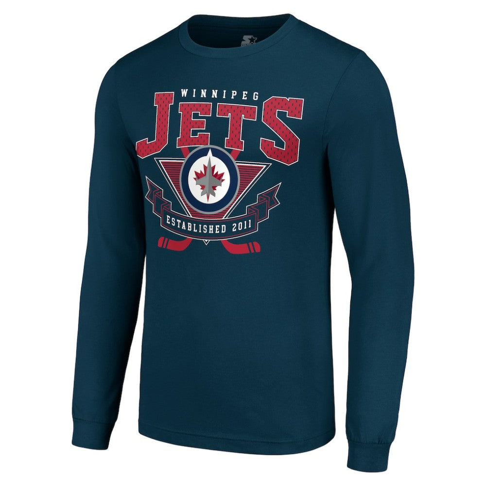 NHL Winnipeg Jets Starter Team Logo Graphic Long Sleeve T-Shirt - Navy