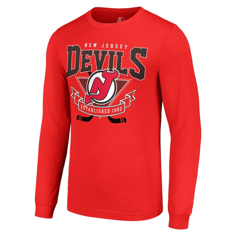 NHL New Jersey Devils Starter Team Logo Graphic Long Sleeve T-Shirt - Red
