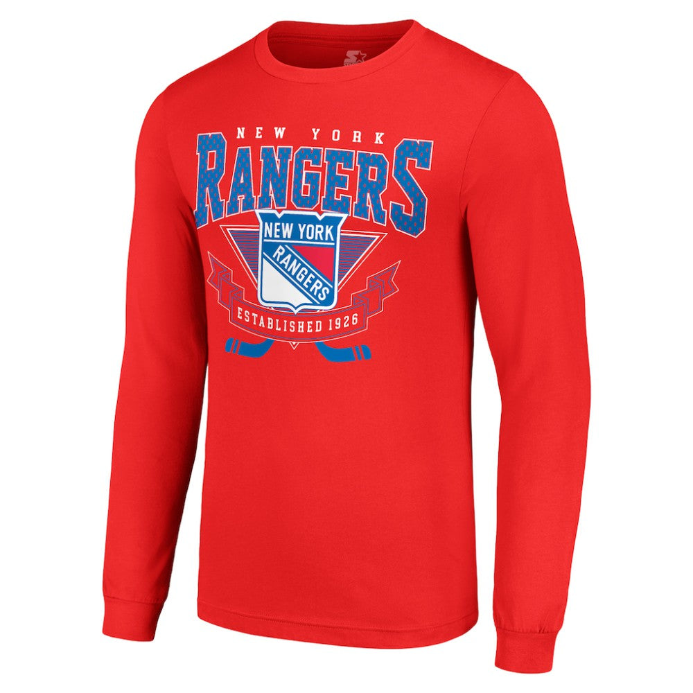 NHL New York Rangers Starter Team Logo Graphic Long Sleeve T-Shirt - Red