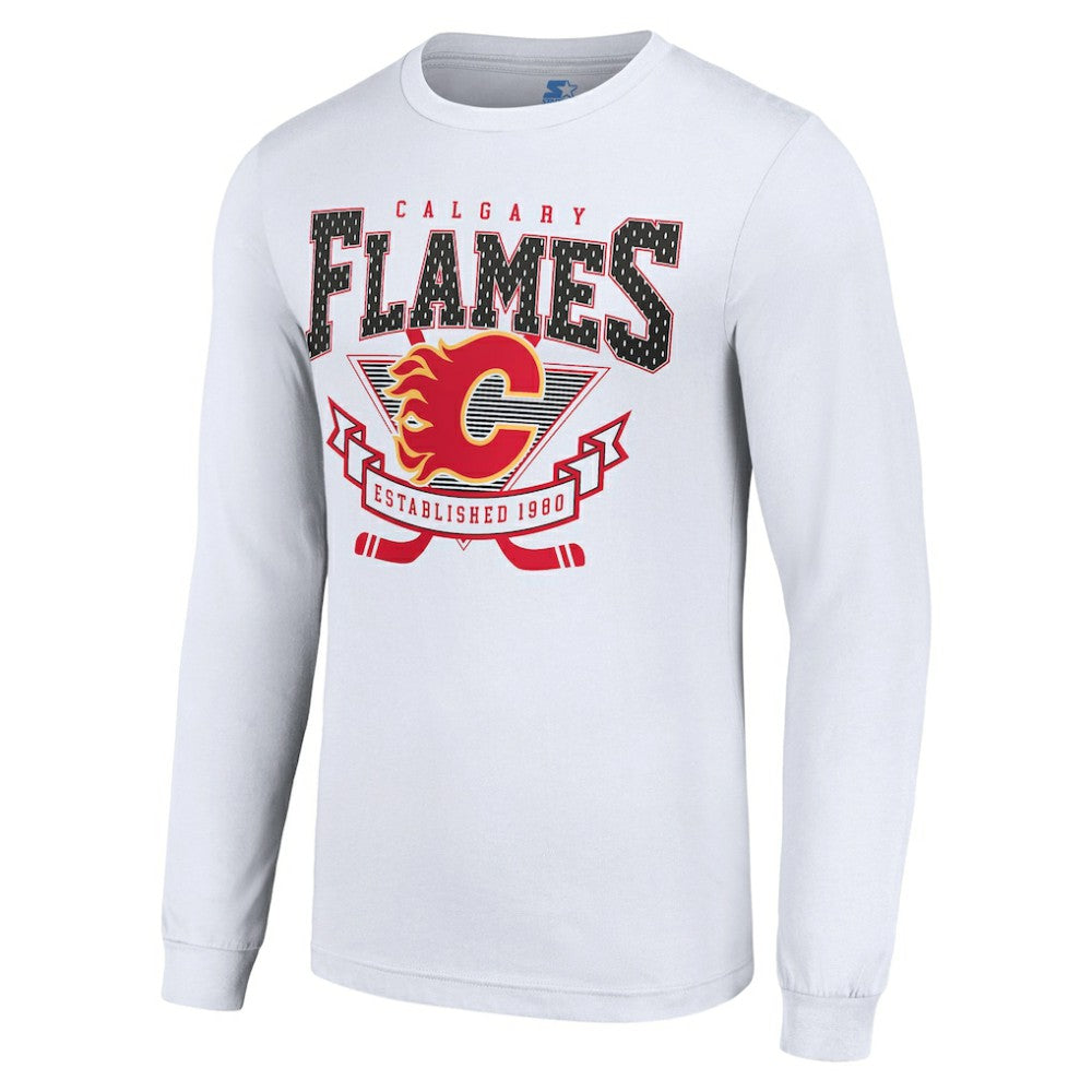 NHL Calgary Flames Starter Team Logo Graphic Long Sleeve T-Shirt - White