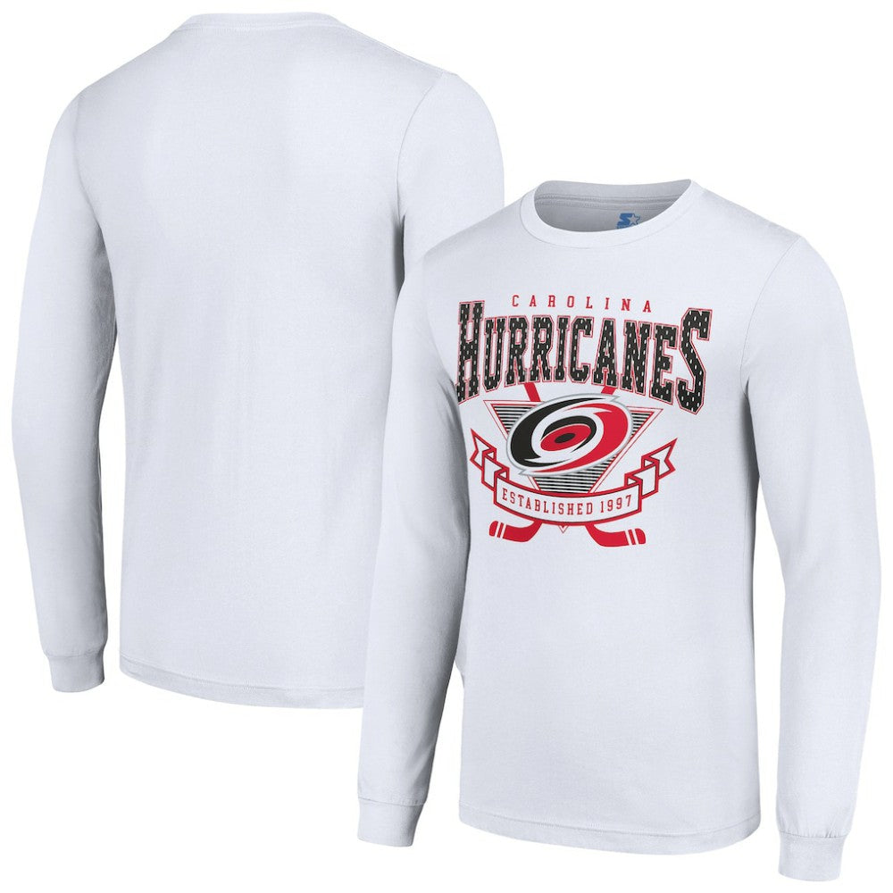 NHL Carolina Hurricanes Starter Team Logo Graphic Long Sleeve T-Shirt - White