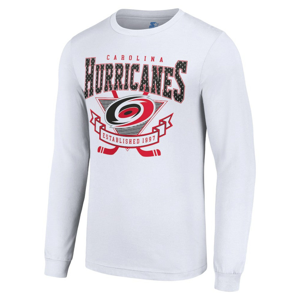 NHL Carolina Hurricanes Starter Team Logo Graphic Long Sleeve T-Shirt - White