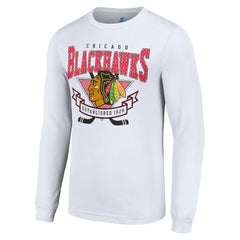 NHL Chicago Blackhawks Starter Team Logo Graphic Long Sleeve T-Shirt - White