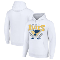 NHL St. Louis Blues Starter Team Logo Graphic Fleece Tri-Blend Pullover Hoodie - White