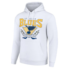 NHL St. Louis Blues Starter Team Logo Graphic Fleece Tri-Blend Pullover Hoodie - White