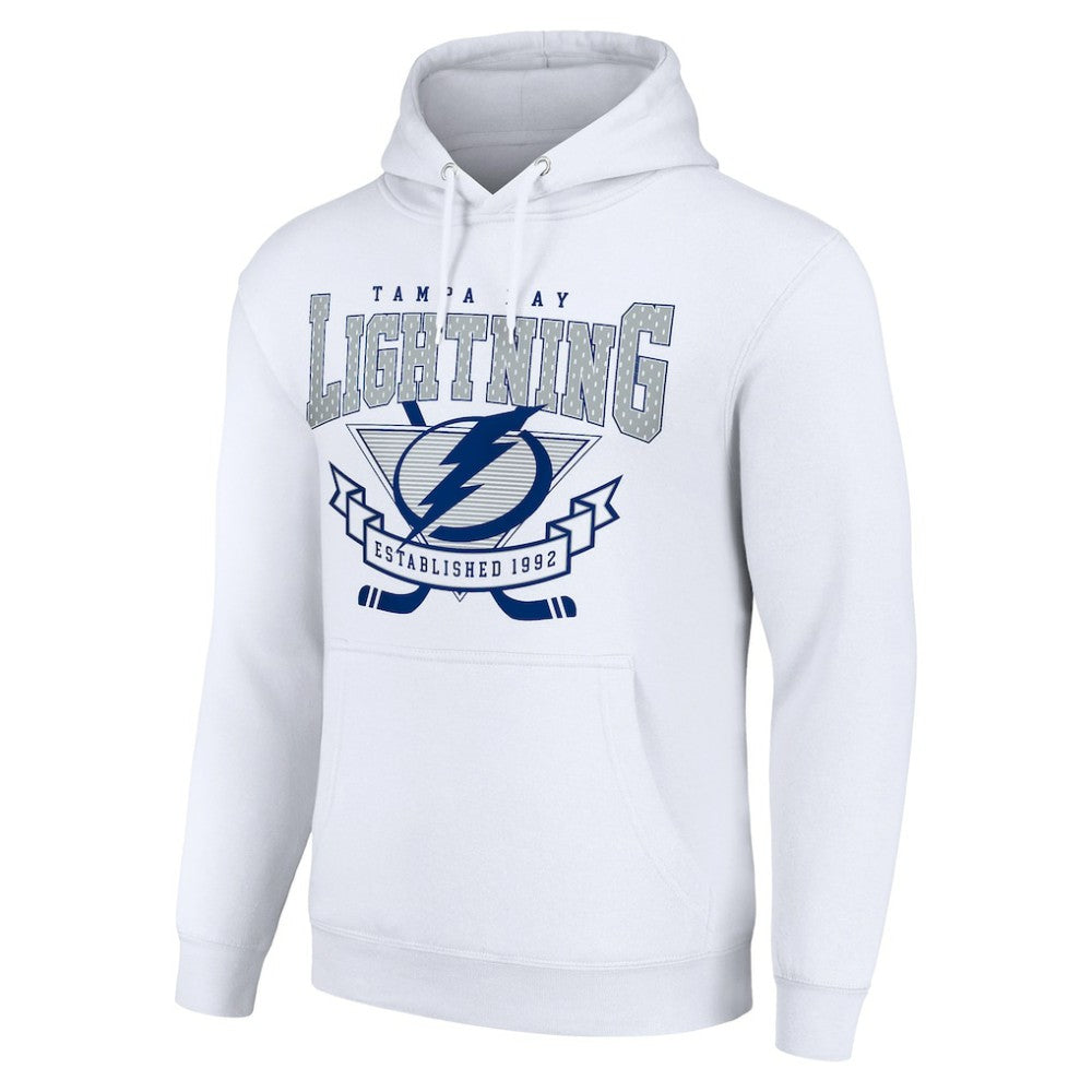 NHL Tampa Bay Lightning Starter Team Logo Graphic Fleece Tri-Blend Pullover Hoodie - White