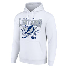 NHL Tampa Bay Lightning Starter Team Logo Graphic Fleece Tri-Blend Pullover Hoodie - White