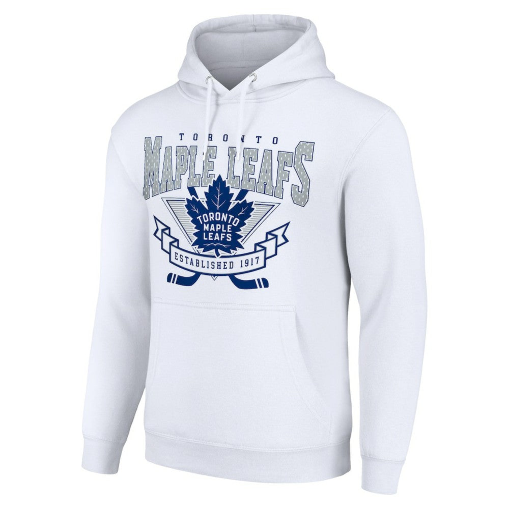 NHL Toronto Maple Leafs Starter Team Logo Graphic Fleece Tri-Blend Pullover Hoodie - White