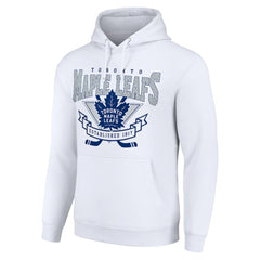 NHL Toronto Maple Leafs Starter Team Logo Graphic Fleece Tri-Blend Pullover Hoodie - White