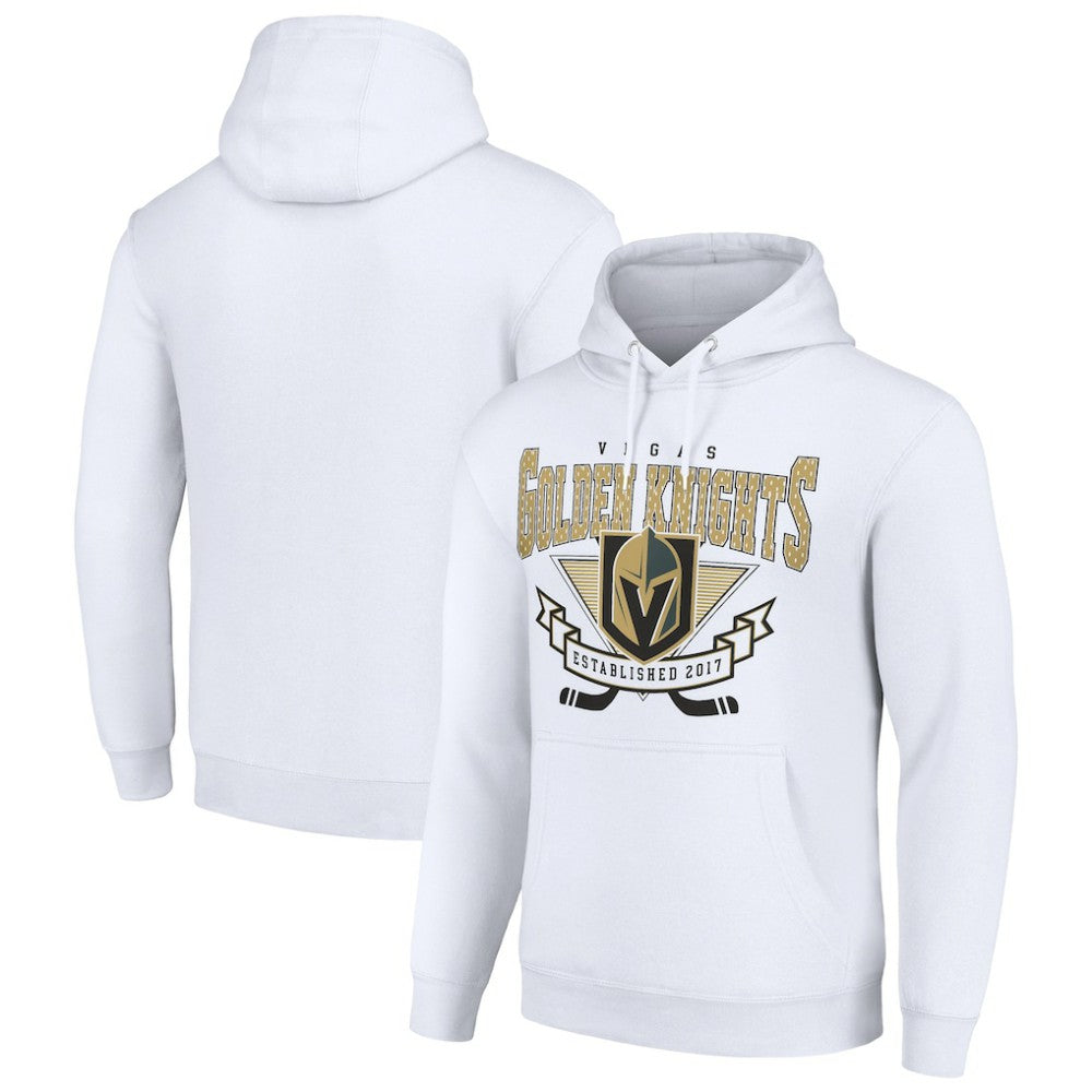 NHL Vegas Golden Knights Starter Team Logo Graphic Fleece Tri-Blend Pullover Hoodie - White
