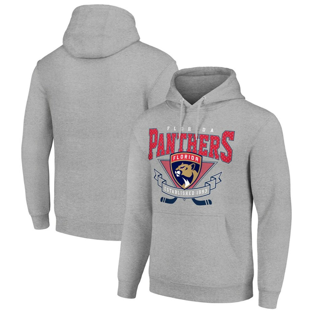 NHL Florida Panthers Starter Team Logo Graphic Fleece Tri-Blend Pullover Hoodie - Heather Gray