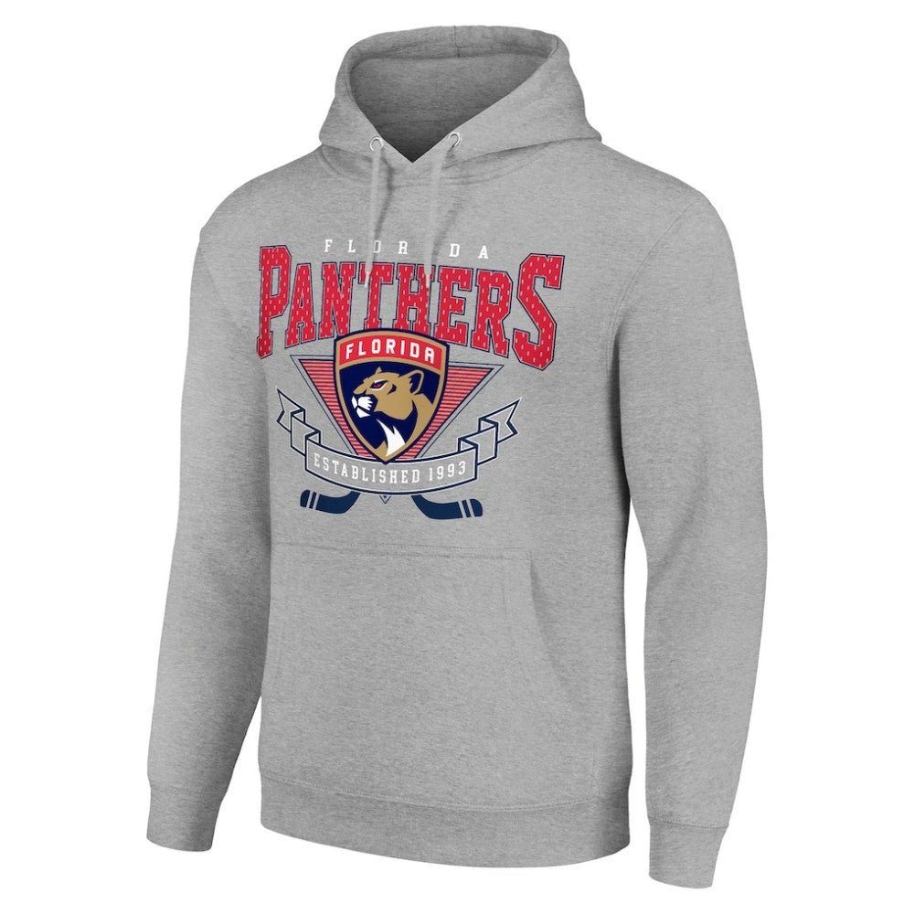 NHL Florida Panthers Starter Team Logo Graphic Fleece Tri-Blend Pullover Hoodie - Heather Gray