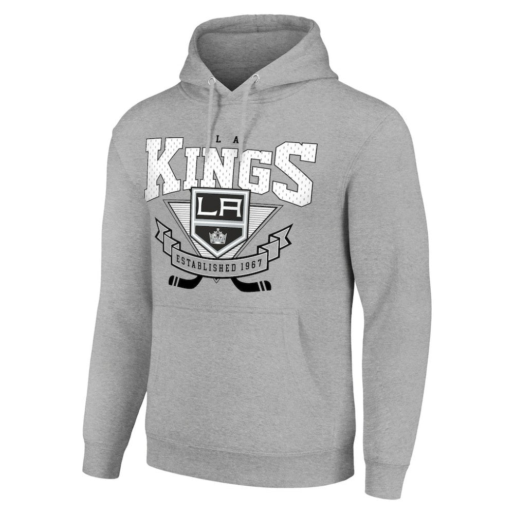 NHL Los Angeles Kings Starter Team Logo Graphic Fleece Tri-Blend Pullover Hoodie - Heather Gray