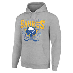 NHL Buffalo Sabres Starter Team Logo Graphic Fleece Tri-Blend Pullover Hoodie - Heather Gray