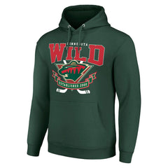 NHL Minnesota Wild Starter Team Logo Graphic Fleece Tri-Blend Pullover Hoodie - Olive