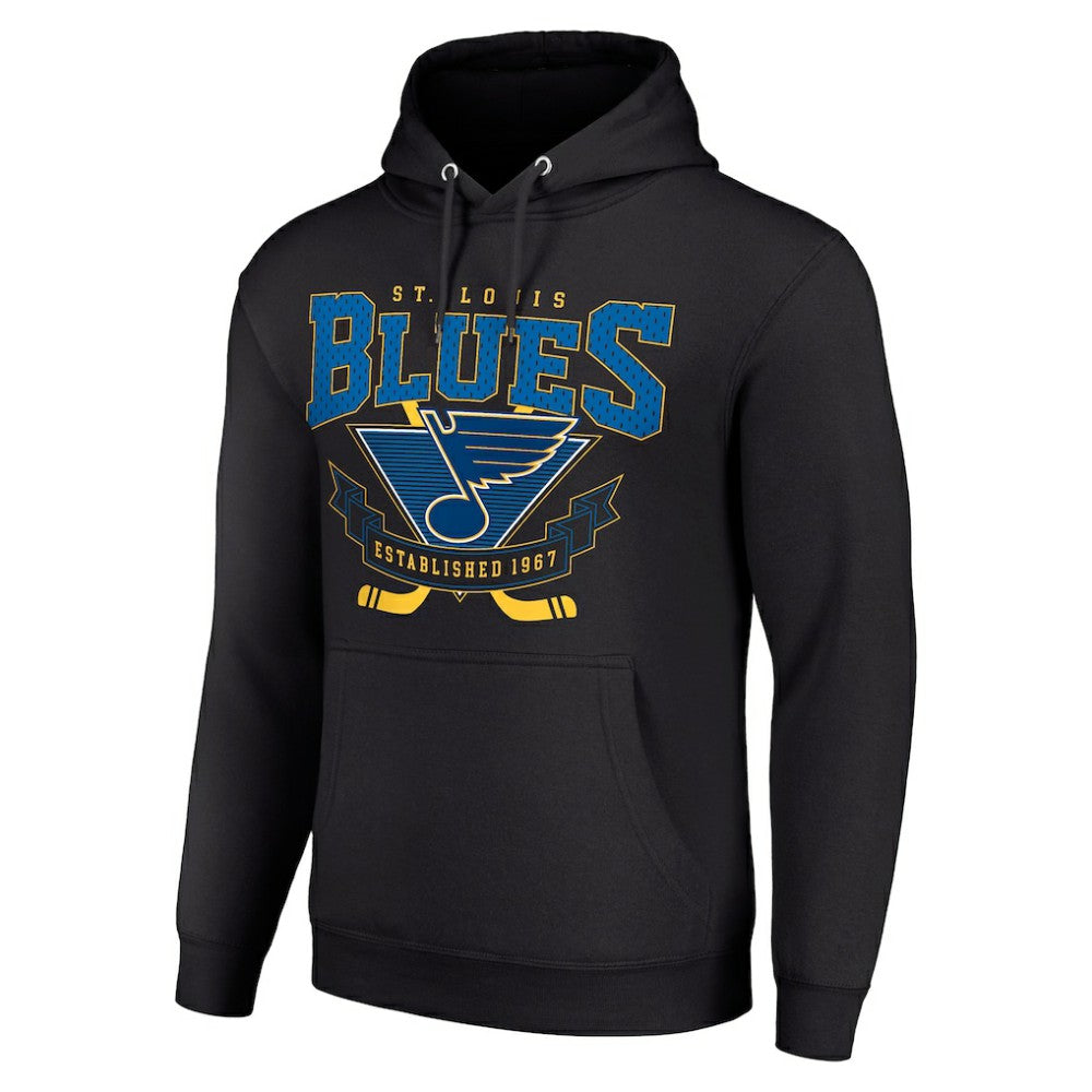 NHL St. Louis Blues Starter Team Logo Graphic Fleece Tri-Blend Pullover Hoodie - Black